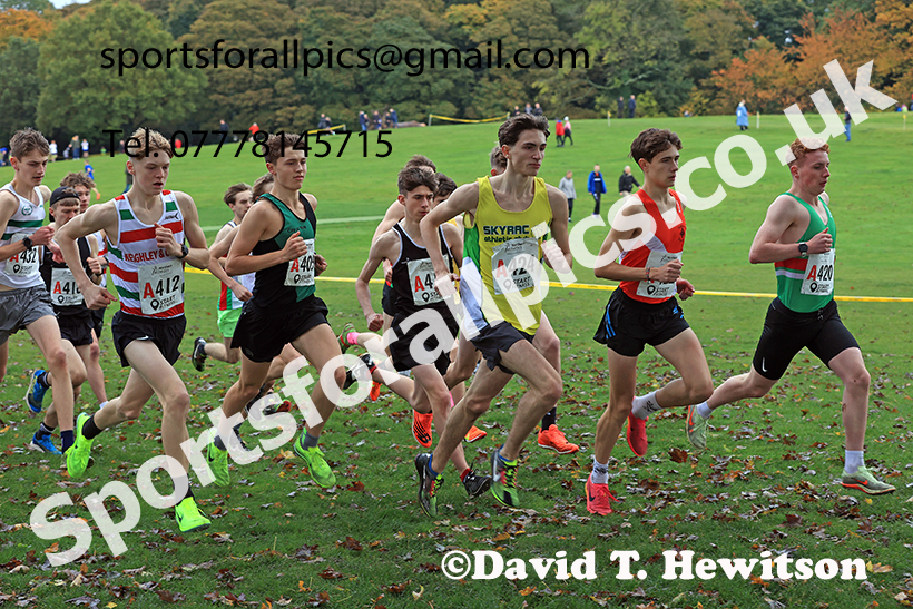 Mens under-17s, 2024 Northern Cross Country Relays, Graves Park, Sheffield.   Photo: David T. Hewitson/Sports for All Pics